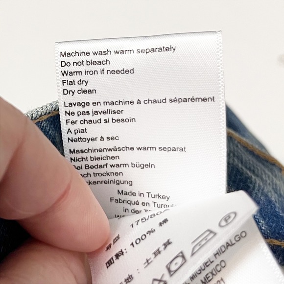 ANINE BING NWT Roy Mid Rise Relaxed Straight Leg Jeans 31 Nordic Blue split hem - Picture 11 of 13